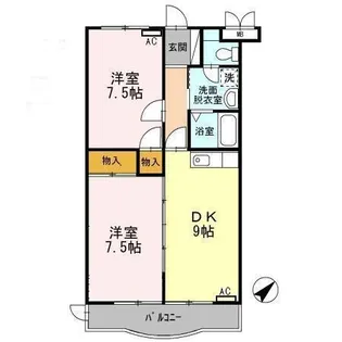 2DKの間取り画像