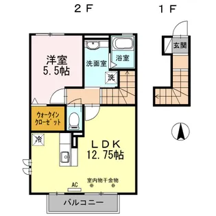 シャルマン楠【2階】の間取り