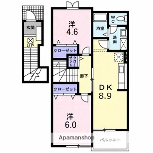 フォンターナサノC【2階】の間取り