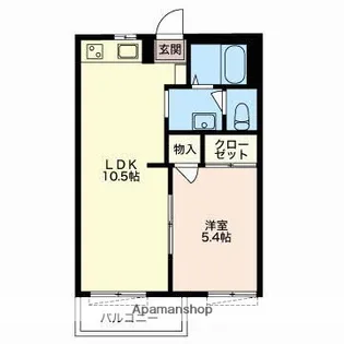 ヒルサイドテラスB【1階】の間取り