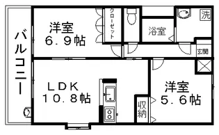 フローリッシュ【2階】の間取り