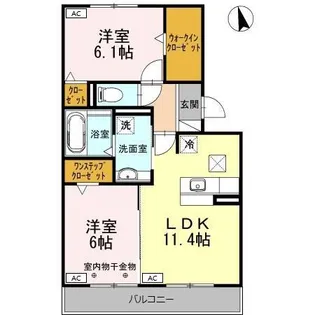 ポルトボヌール A【1階】の間取り