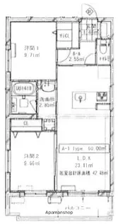 グレイスFUJIOKA【101号室】の間取り