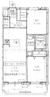 グレイスFUJIOKA【102号室】の間取り