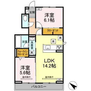 ラズライト【1階】の間取り