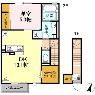 ペスカ・ペーラ【2階】の間取り