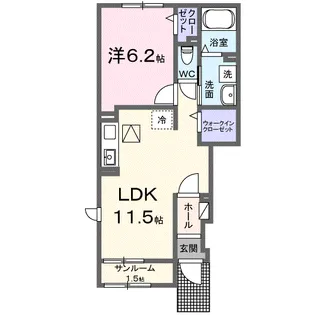 ルーク A【1階】の間取り