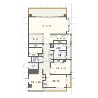 ウィスティリアコート東鷹匠【3階】の間取り