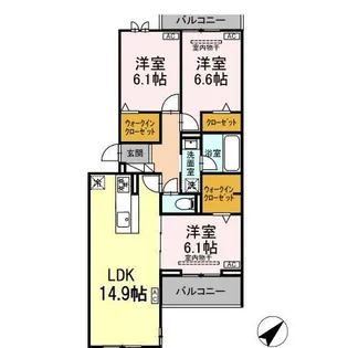 D CRAFT 谷田【2階】の間取り