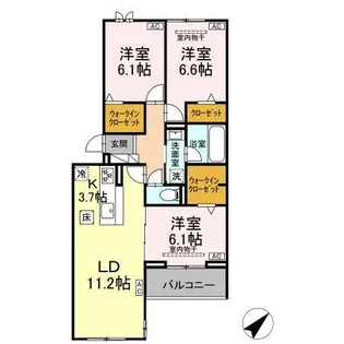 D CRAFT 谷田【1階】の間取り