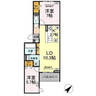 D CRAFT 谷田【1階】の間取り