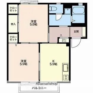 サンコーポ長沢B【2階】の間取り