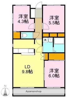 ロイヤルメゾン【103号室】の間取り