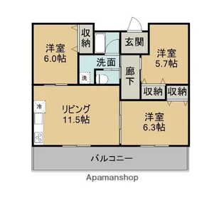 西焼津メゾン小石川【1階】の間取り