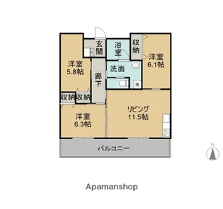 西焼津メゾン小石川【2階】の間取り
