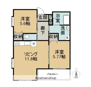 西焼津メゾン小石川【104号室】の間取り