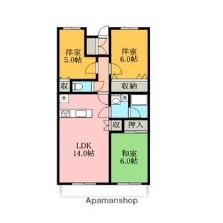フレア田町【4階】の間取り