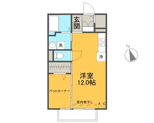 マーメゾン 加茂【102号室】の間取り