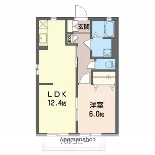 ウッドクレストⅠ・Ⅱ【Ⅱ203号室】の間取り