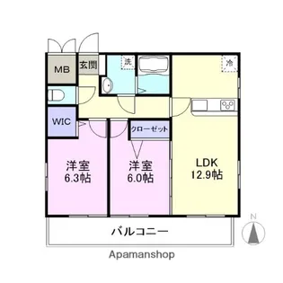 アンジェパティオ函南【2階】の間取り