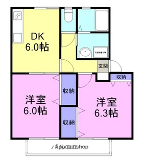はっぴーはうす C棟【2階】の間取り