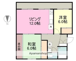 加茂ハイツ3号棟【3階】の間取り