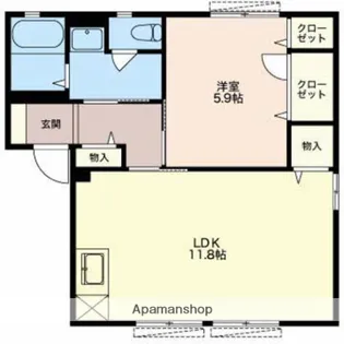 ヴェルドミール【1階】の間取り