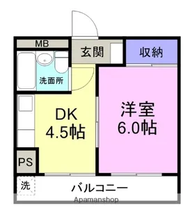 高野ハイツ【4階】の間取り