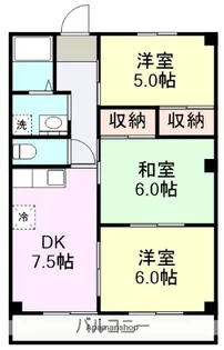 フォンテーヌミヤビ【4階】の間取り