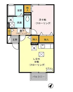 フローラ山口【2階】の間取り