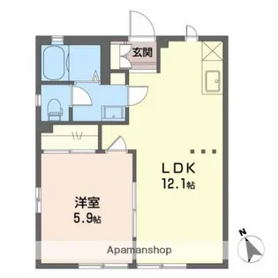 スバルハイツ【1階】の間取り