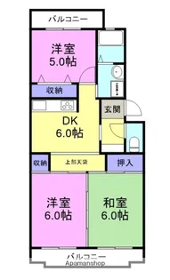 フォンティーヌ小高弐番館【2階】の間取り