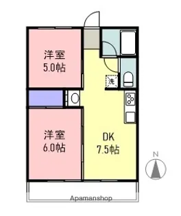 シティハイム白砂【1階】の間取り