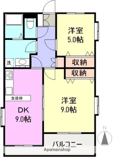 レアールヴェルデ弐番館【102号室】の間取り