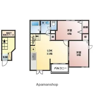 グッドハーベストA棟【202号室】の間取り