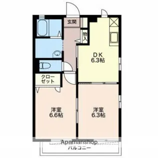 ユウ ディアス ナカ【2階】の間取り