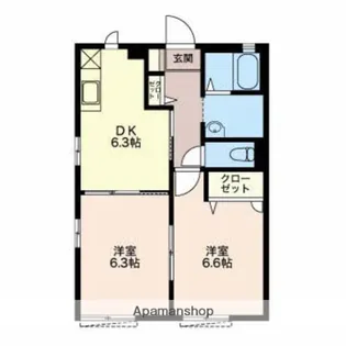 ユウ ディアス ナカ【1階】の間取り