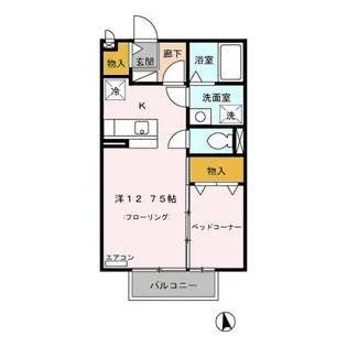セジュール便船塚【205号室】の間取り