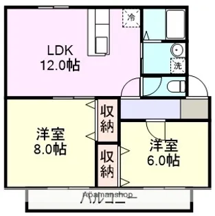 サンメルシーC【201号室】の間取り