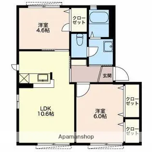 SUNMALLDAIBA A&B&C【A102号室】の間取り