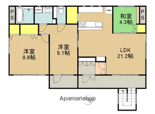 グリーンタウンタナカ【3F号室】の間取り