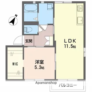 エール・プラーナAB【B201号室】の間取り
