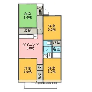 クレスト若松【1階】の間取り