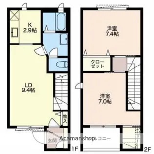 静岡県三島市谷田【テラスハウス】の間取り