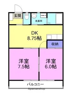 メゾンコクシネル【2階】の間取り
