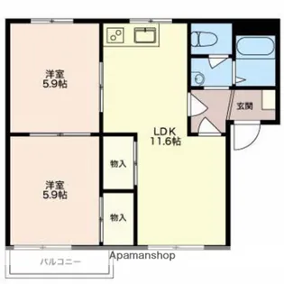サンモール塚本【2階】の間取り
