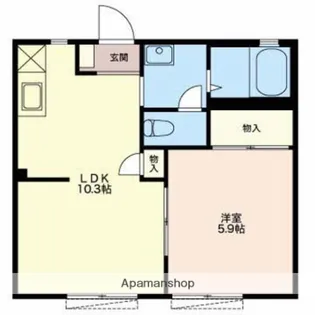 フレグランス杉山F棟【1階】の間取り