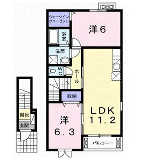アーバングレイス【2階】の間取り