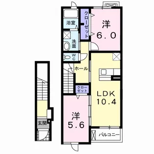 コウヒロハイムD【2階】の間取り