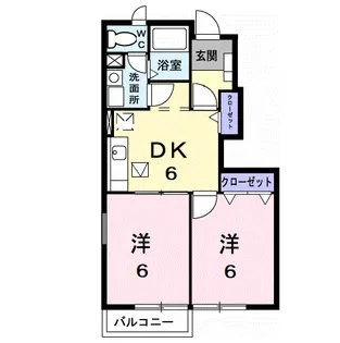 ヴァン・コリーヌB【1階】の間取り